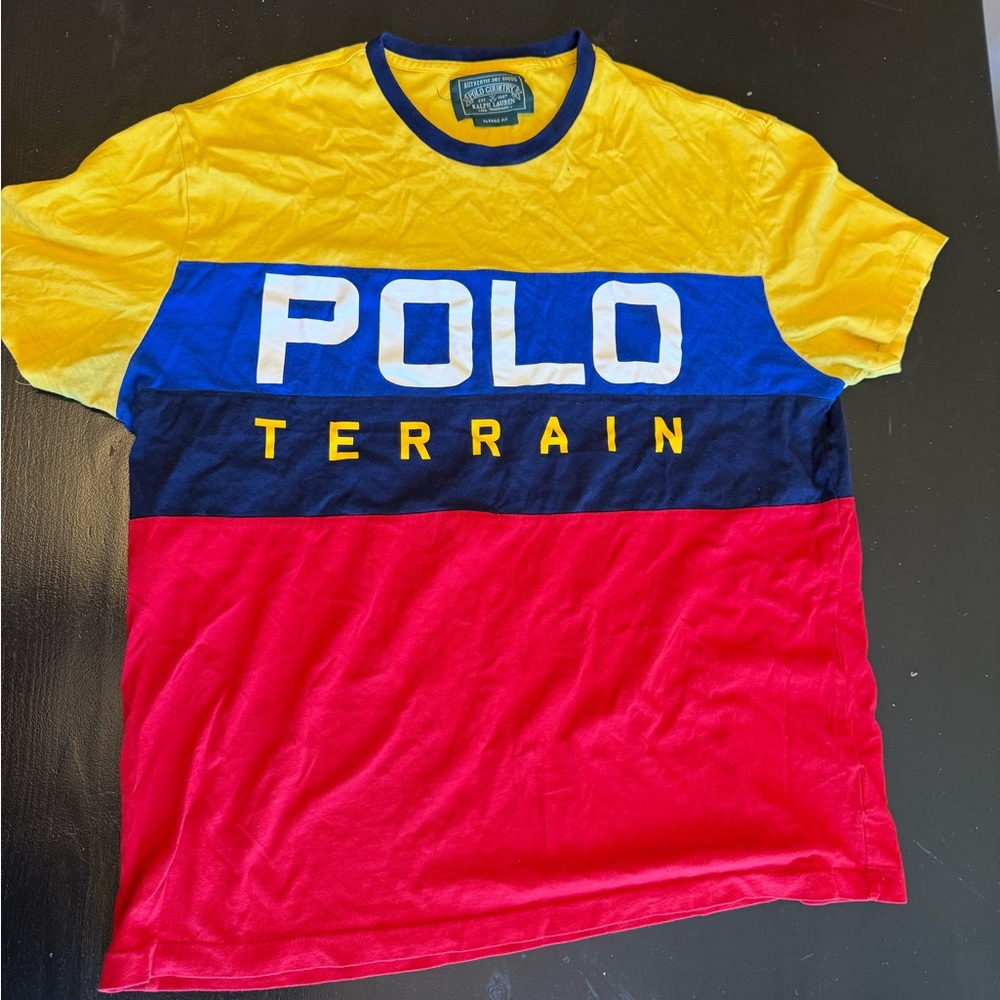 Polo by Ralph Lauren Yellow, Blue, and Red Short Sleeve Tee